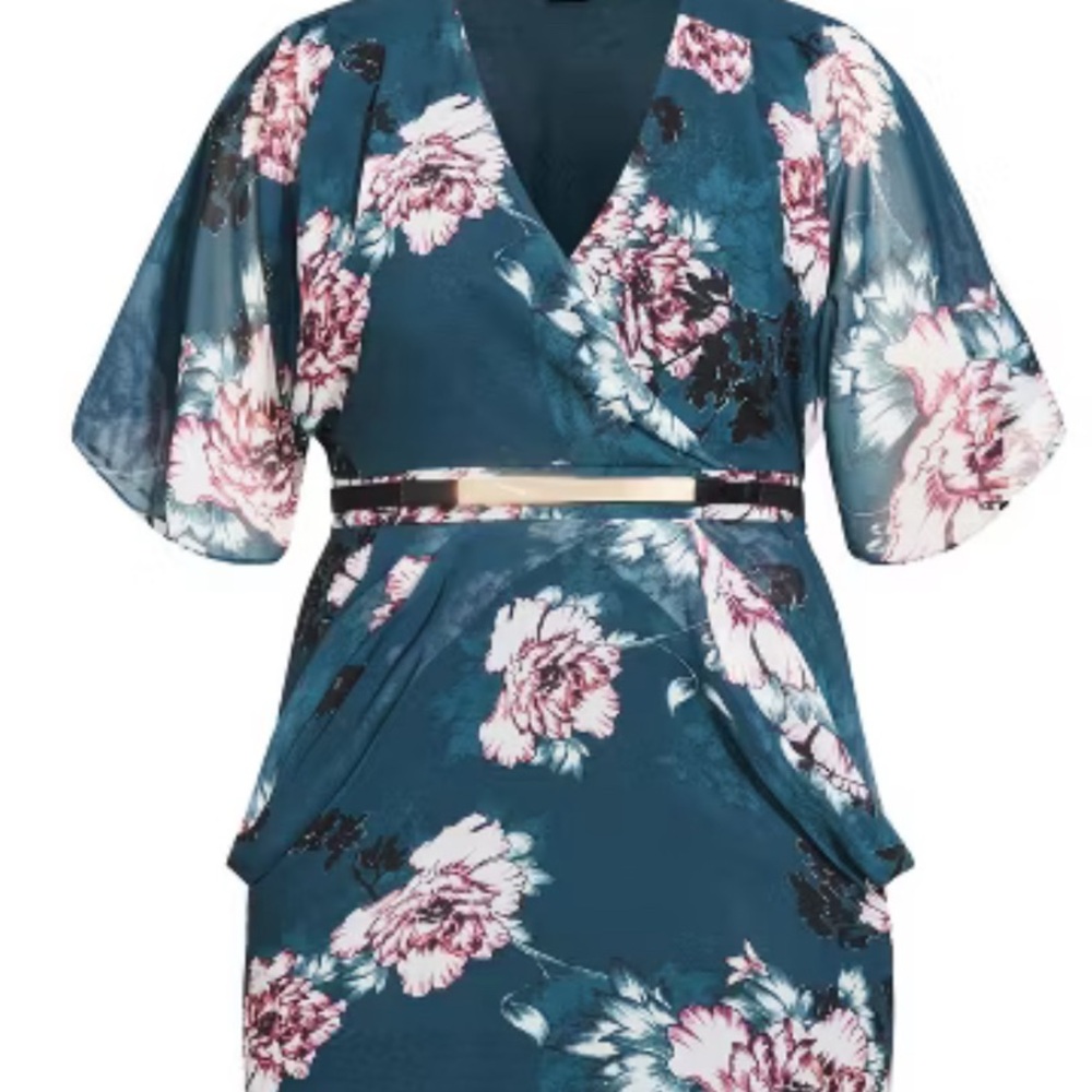 Women's Plus Size Jade Blossom Dress - jade | CITY CHIC Size 18 (MSRP $109) NWT - Picture 3 of 6